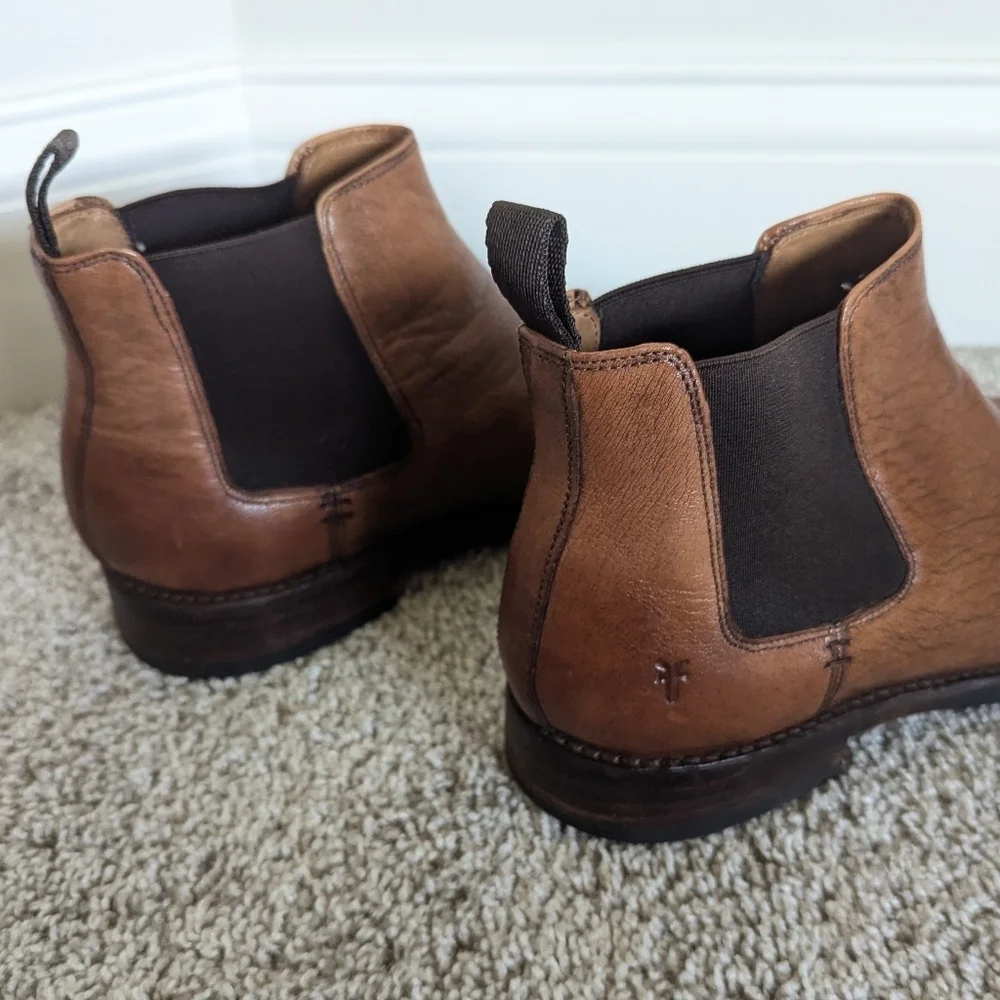 Frye Men's Peyton Chelsea Boot Brown Leather sz 7.5